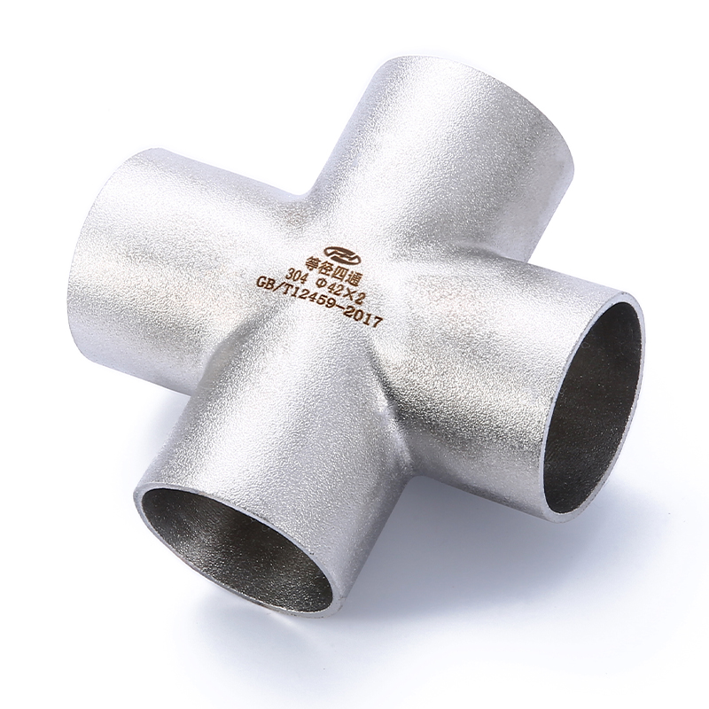 ISO 304 316 Stainless Steel Welded Pipe Fittings Acid Cleaning Cross